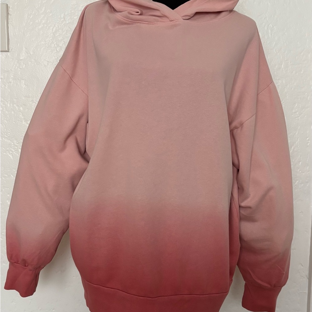 GAP Pink to Rose Ombre Hoodie with Front Pocket, Sz Large